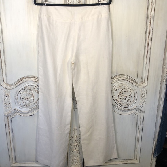 Worthington 100% Linen Fully Lined Wide Leg Set-in Waistband Trousers Size 8 - Picture 7 of 8